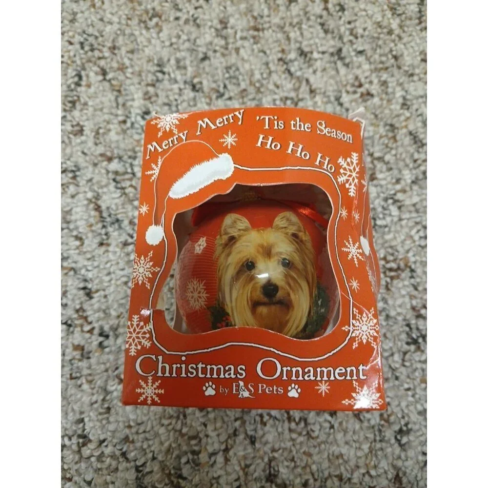 ES Pets Dog Christmas Ornament Unbreakable Ball New Yorkie‎